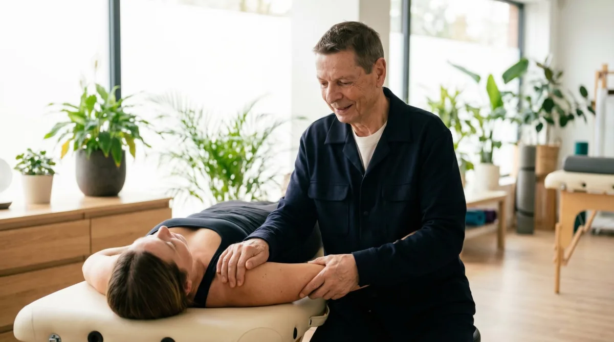 Joël Prieur en séance de kinésiologie
